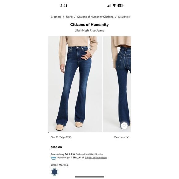 Citizens of Humanity Lilah High Rise Jeans 25 - Picture 1 of 7